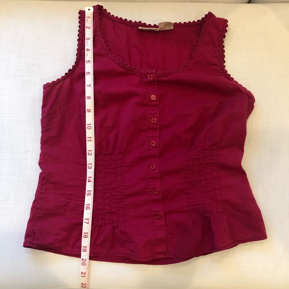 St. John’s Bay Magenta Button Down Sleeveless Top - Size S - Picture 5 of 10